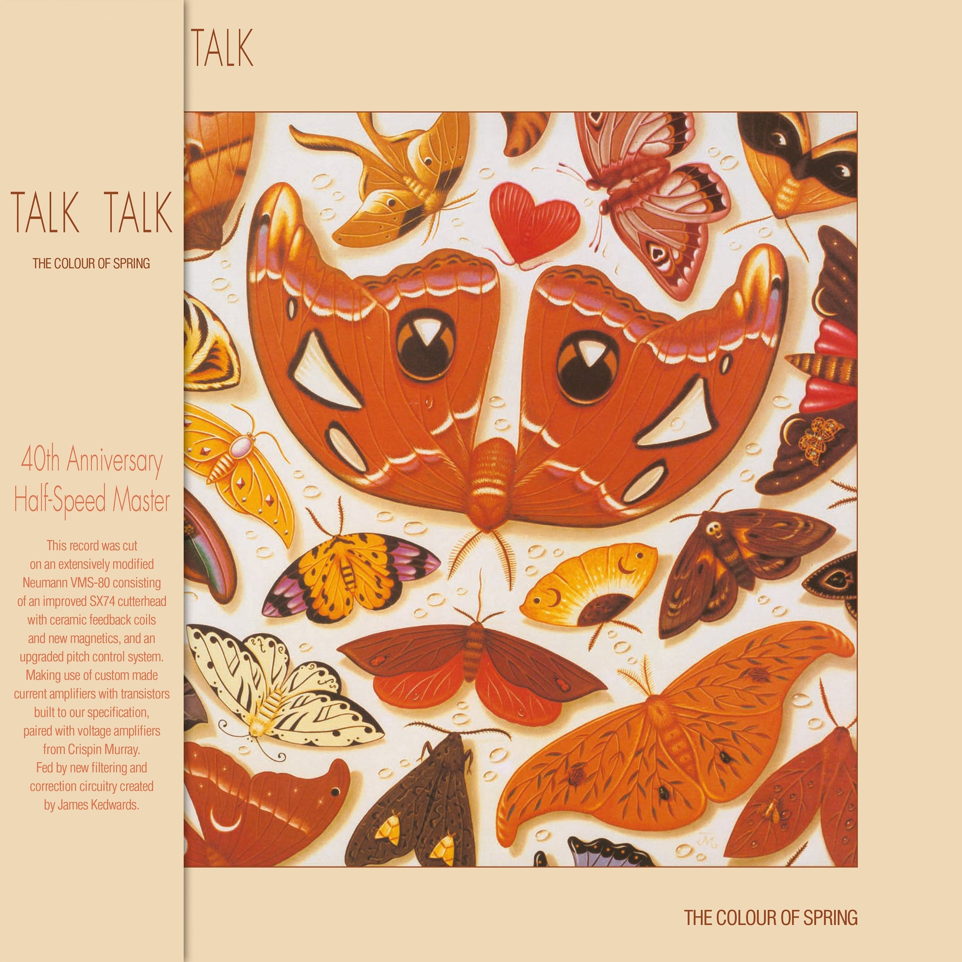 Album cover for Talk Talk’s “The Colour Of Spring” featuring orange butterflies.