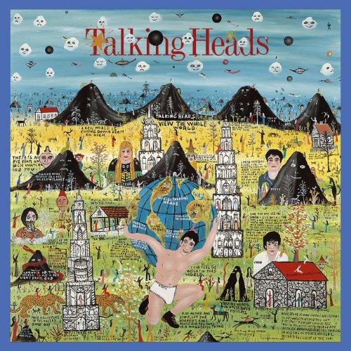 Talking Heads’ “Little Creatures” album cover: surreal, colorful, illustrated landscape.
