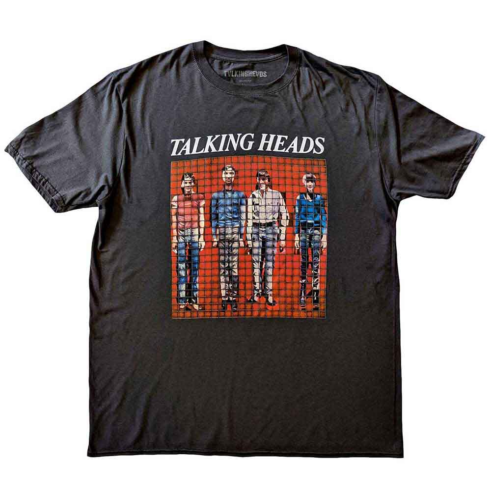 Unisex XX-Large black t-shirt featuring a pixelated portrait graphic of the band Talking Heads.