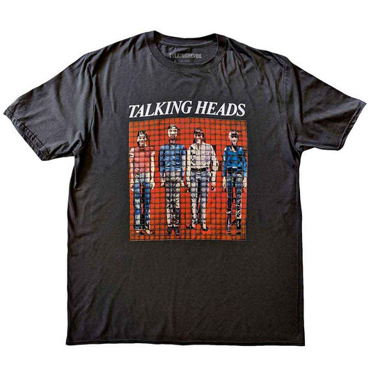 Unisex XX-Large black t-shirt featuring a pixelated portrait graphic of the band Talking Heads.