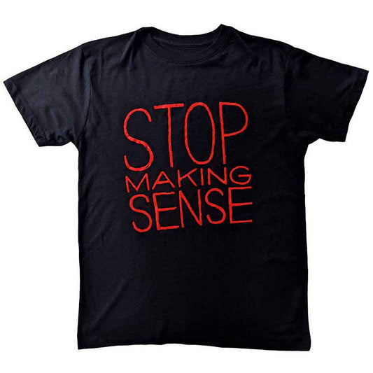 Black t-shirt featuring Talking Heads’ *Stop Making Sense* concert imagery, small size.