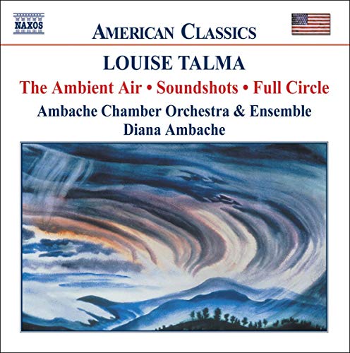 CD cover for Louise Talma’s “The Ambient Air” with swirling blue painting.