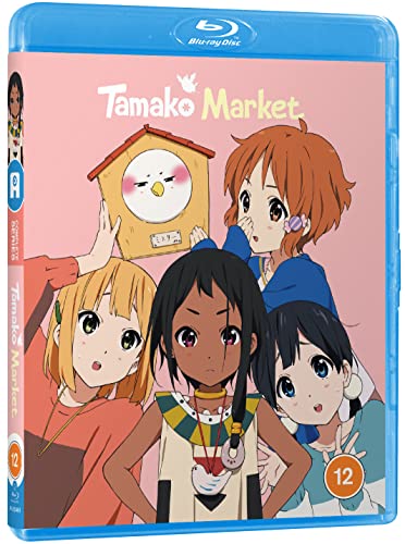 “Tamako Market” Blu-ray cover featuring anime girls and a birdhouse.