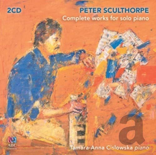 CD cover featuring a portrait of Peter Sculthorpe and abstract art.