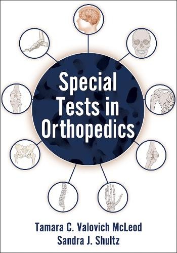 Book cover: "Special Tests in Orthopedics" with anatomical illustrations.