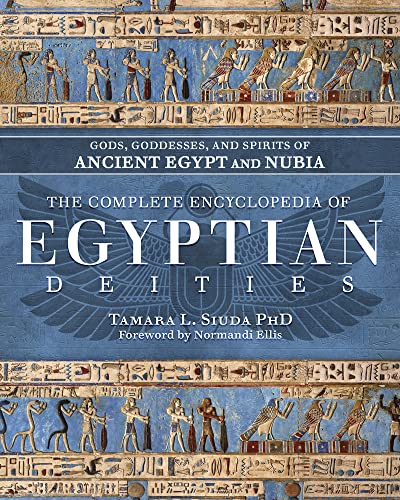 Book cover depicting ancient Egyptian art and the title “Egyptian Deities”.