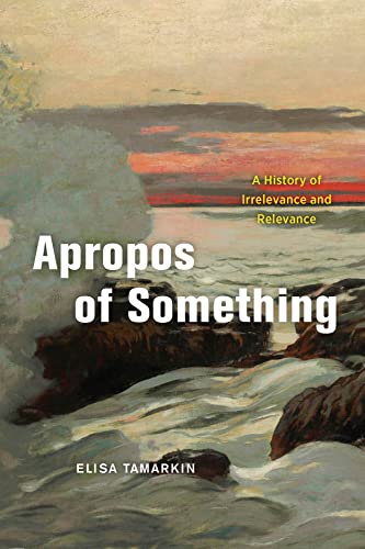 Book cover: “Apropos of Something” with a seascape background.