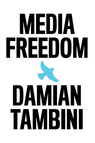 Book cover with bold text "Media Freedom" and a blue bird image.