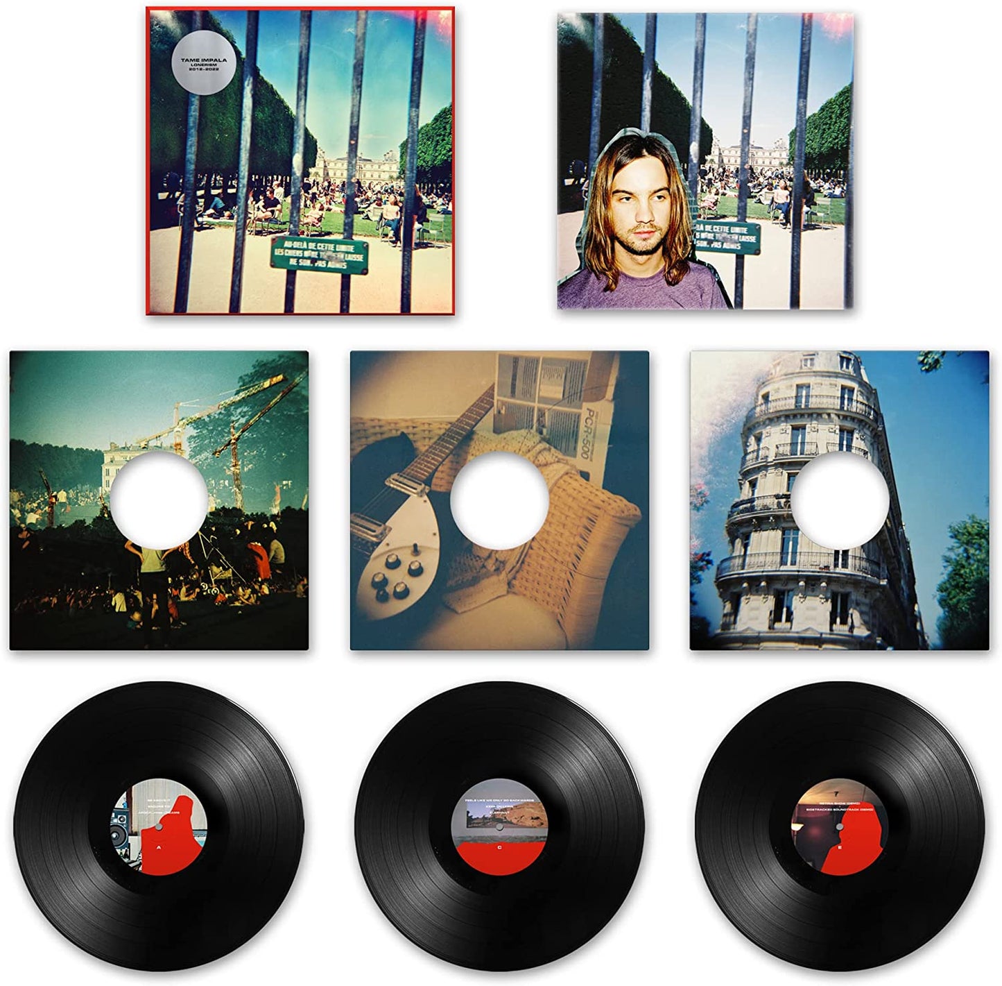 Tame Impala “Lonerism” 10th Anniversary 3LP vinyl record set displayed.