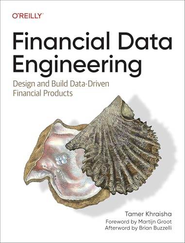 Book cover: "Financial Data Engineering" with shells illustration.