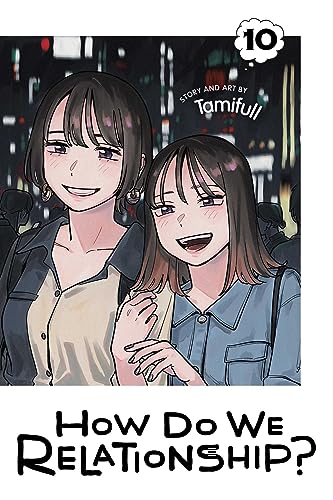 Manga cover featuring two smiling young women standing together in a city at night.