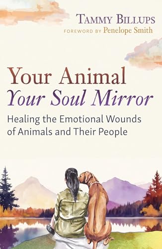 Book cover with woman and dog silhouetted against a mountain landscape.