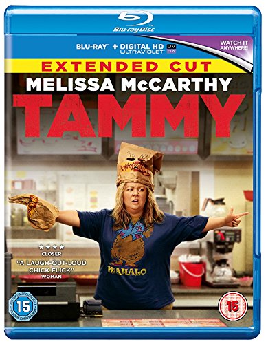 Tammy" Blu-ray cover featuring Melissa McCarthy in a fast-food setting.