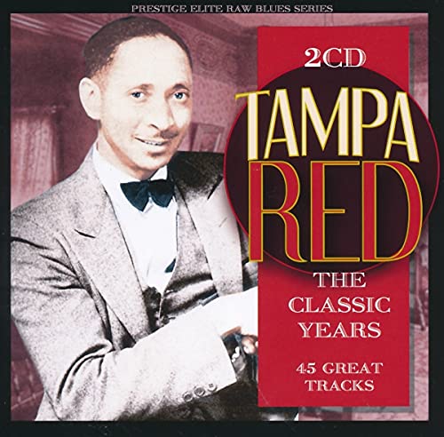 Album cover featuring Tampa Red in a suit with text overlay on red background.