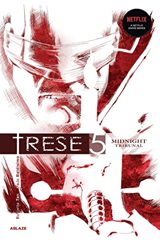 “Trese Vol. 5” cover: a masked figure with a sword, black and white art.