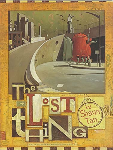 Book cover: a red, rounded creature stands on a city street.