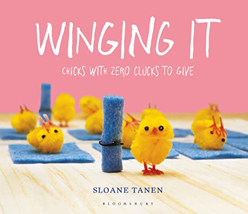 Book cover with yellow chicks on a blue and pink game board.
