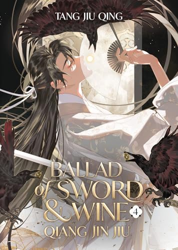 Book cover: illustrated man with ravens, title “Ballad of Sword & Wine.”