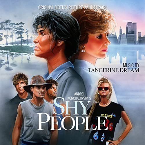 CD cover for "Shy People" soundtrack by Tangerine Dream, featuring film characters.