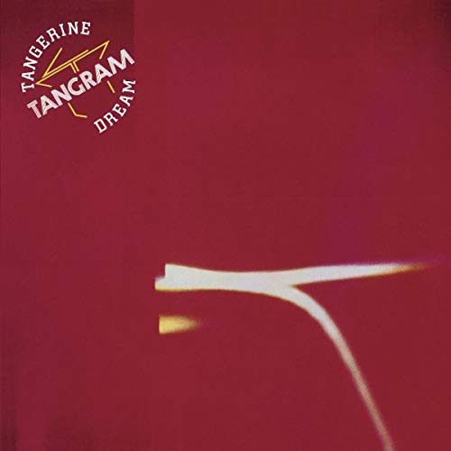 Red album cover for Tangerine Dream’s “Tangram” with abstract white lines.