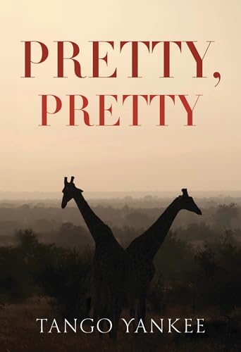 Book cover with silhouetted giraffes against a hazy landscape.