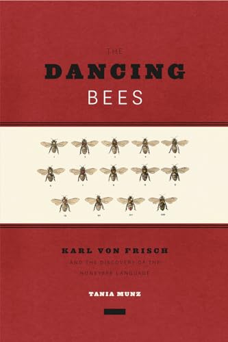 Red book cover with illustrated bees and bold white text: "Dancing Bees".