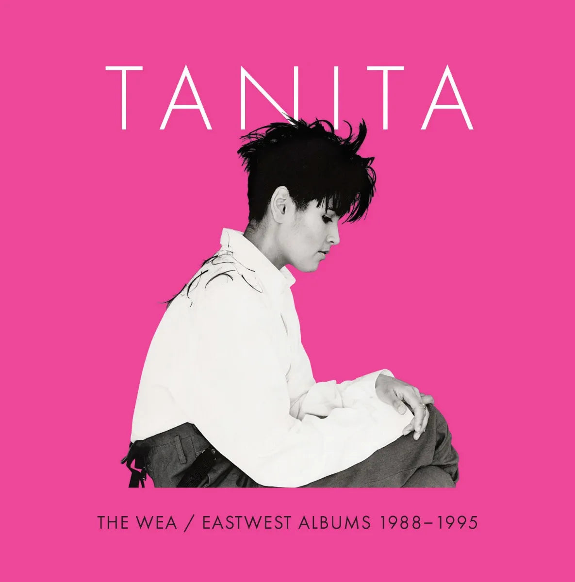 Tanita Tikaram album cover, pink background, portrait of a woman in white.