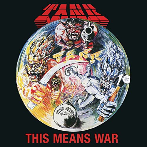 Tank album cover: chaotic painted scene with figures and weapons.