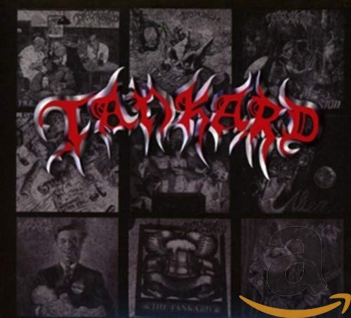 CD cover with "Tankard" in red, spiky font over a collage of dark images.