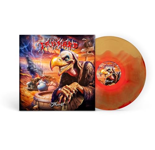 Tankard "Thirst" vinyl record with cover art of a vulture and landscape.