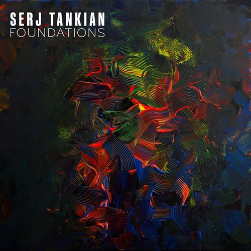 Album cover for Serj Tankian Foundations featuring abstract swirling brushstrokes in dark, vibrant colors.