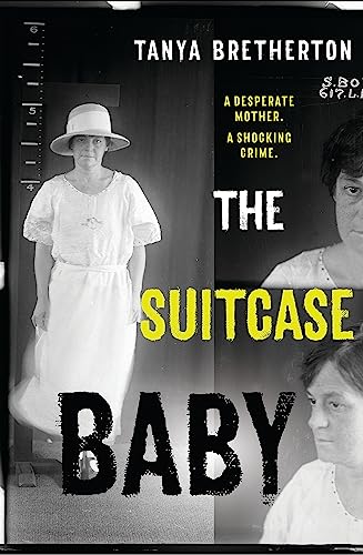 Book cover: woman in white dress, overlaid with mugshot-style faces.