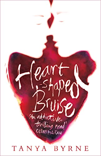 Book cover: red heart-shaped stain with white title, "Heart-shaped Bruise.
