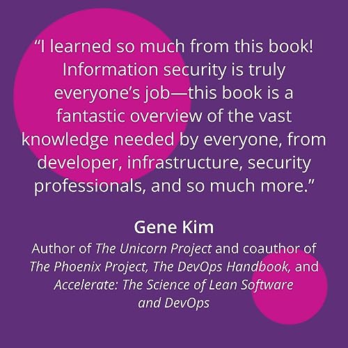 Book cover with purple background and a quote from Gene Kim.