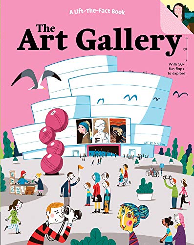 Children’s book cover depicting a modern art gallery with illustrated people.