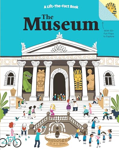 Illustrated children’s book cover depicting a classical museum with people.