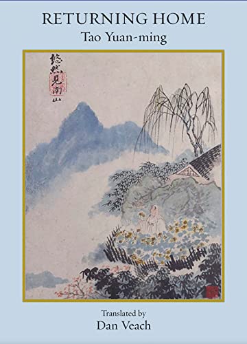 Book cover with a landscape painting of mountains, a figure, and a house.