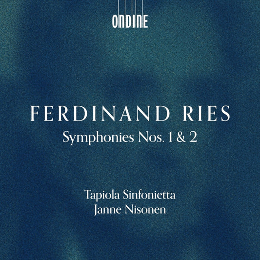 CD cover for Ferdinand Ries symphonies, featuring dark blue textured background.