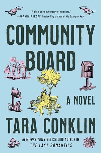 Book cover: "Community Board," illustrated with people, a park, and a small building.