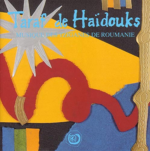 CD cover: "Taraf De Haidouks" with abstract red and blue design.