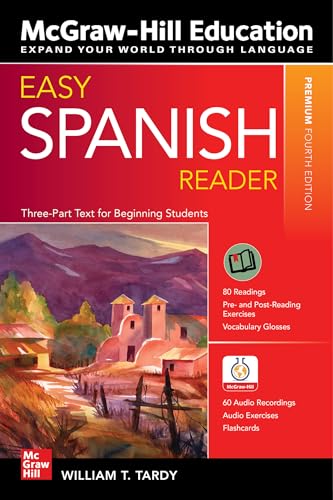 Cover of “Easy Spanish Reader” textbook with a landscape image.