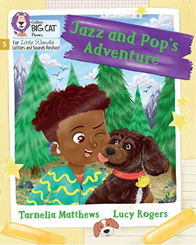 Book cover: girl with brown dog in a forest scene.