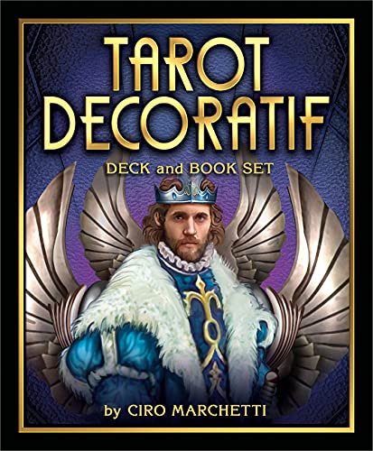 Tarot Decoratif Deck and Book Set cover with regal figure and wings.