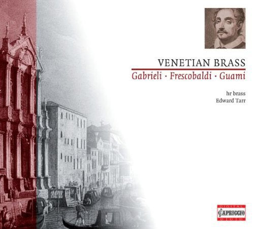 "CD cover with a faded image of a Venetian canal and portrait."
