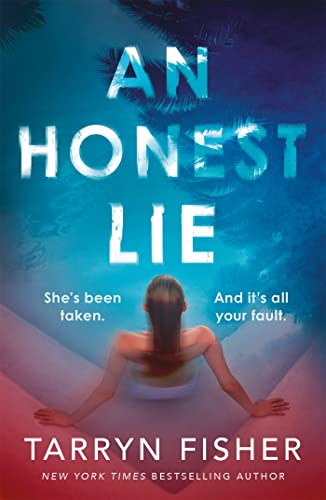 Book cover: “An Honest Lie” with a woman viewed from behind, blue tones.