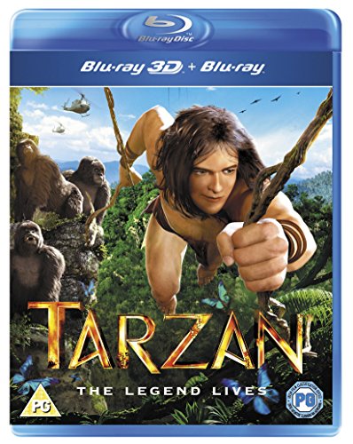 Tarzan" Blu-ray cover featuring a man swinging from a vine with gorillas.