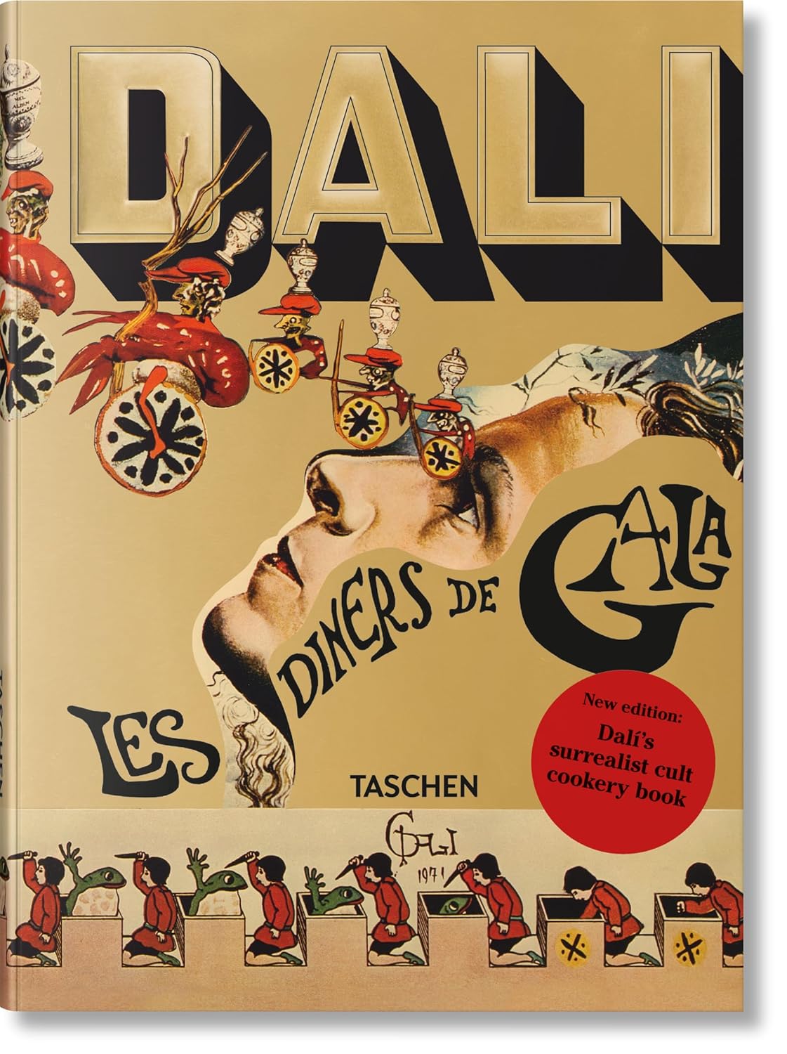 Hardcover book cover featuring a surrealist painting of a lobster on a dinner plate.