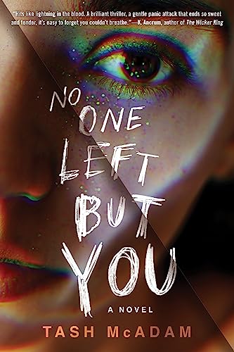 Book cover: close-up of an eye with colorful, glitching effects.