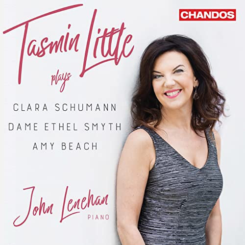 CD cover featuring violinist Tasmin Little and composers’ names.