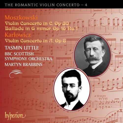 CD cover featuring portraits of Moszkowski and Karlowicz with musical notes background.
